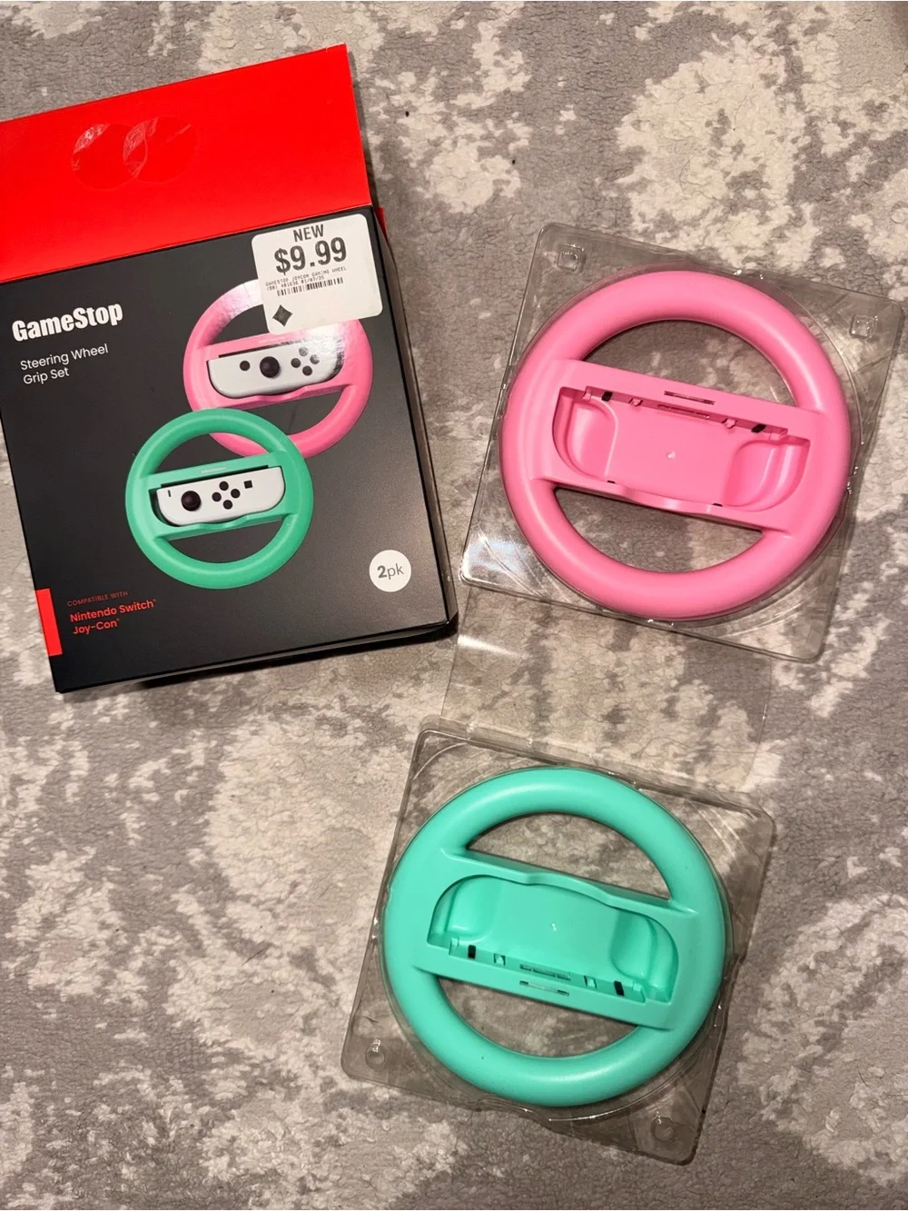 Nintendo Switch Bundle with 2 Wireless Controllers & Steering Wheel set & games